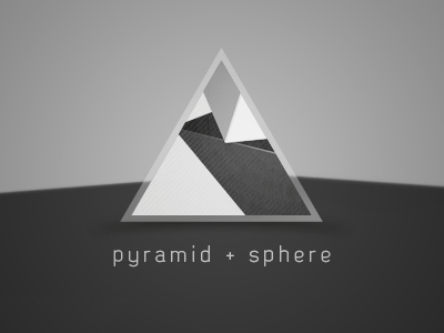 pyramid + sphere 3d bw jk jk9o minimal opacity pyramid spehre