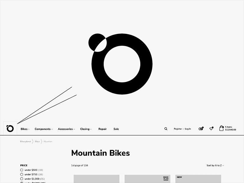 Logo On Scroll Animation [Update] animation bicycle bike cycling desktop ecommerce logo scroll shop store ui ux