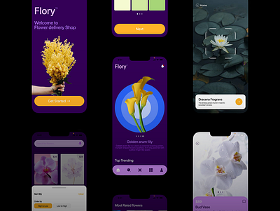 Flower Delivery App app builder app design delivery app delivery product design flower delivery flower delivery app flowers mobile product ui violet