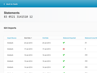 Xero Bank Feeds - Statement History