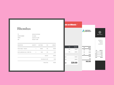 Invoices — Xero Branding Themes design invoice templates