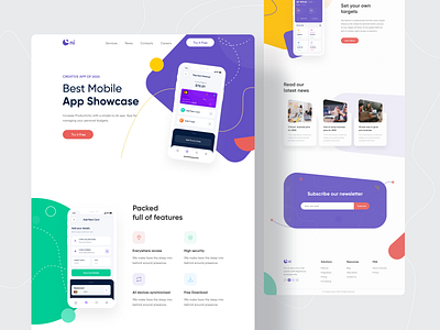 Creative App Landing Page by Md Shahed Hossain for Twinkle on Dribbble