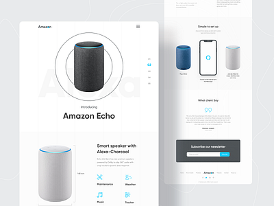 Amazon Echo : Product Landing page 2020 trend creative dribbble best shot popular design trends twinkle uiux user experience user interface web web design webdesign website website concept website design