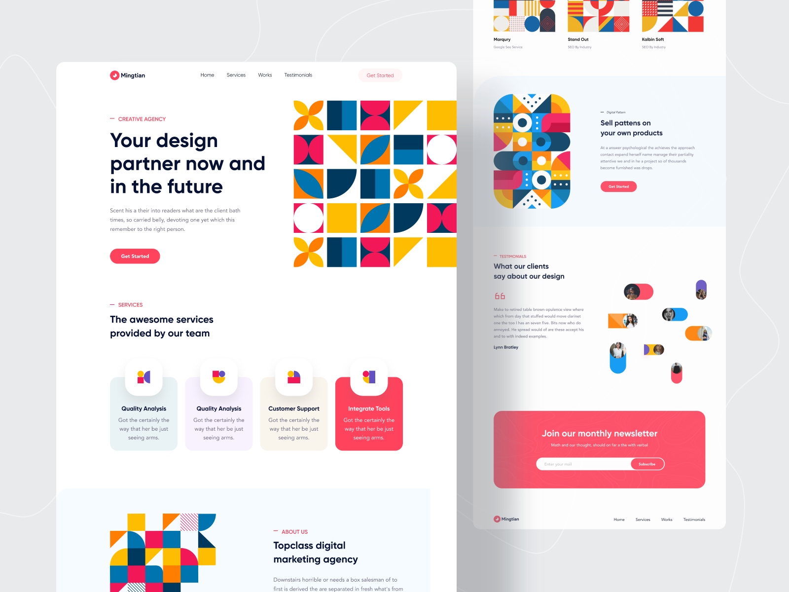 Pattern Agency Landing Page by Md Shahed Hossain for Twinkle on Dribbble