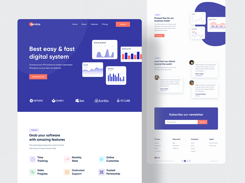 Twinkle: Saas Landing Page by Md Shahed Hossain for Twinkle on Dribbble