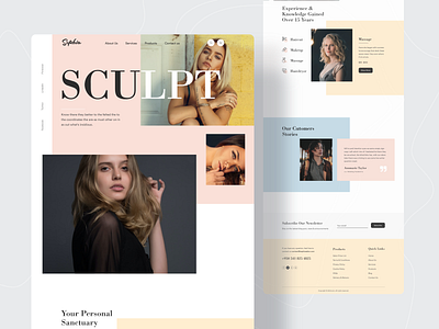 Beauty Salon Website Concept 2020 trend beauty beauty care beauty salon beauty salon website dribbble best shot landing page design parlour popular shot redesign spa trends twinkle uidesign uiux web design webdesign website concept website design