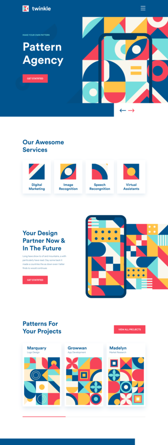 Pattern Agency Landing Page V.2 by Md Shahed Hossain for Twinkle on