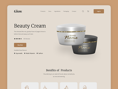Beauty Product E-Commerce Landing Page Header Exploration