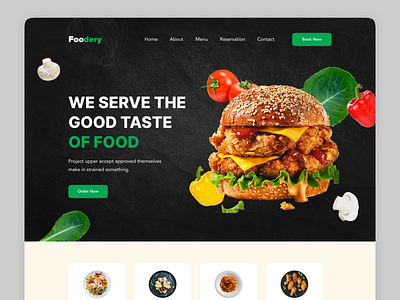 Foodery Restaurant Website Header Exploration cuisine dribbble best shot food and drink food delivery food delivery website food website homepage landing page landing page design popular shot restaurant restaurant app restaurant website trends ui ux web design webdesign website concept website design