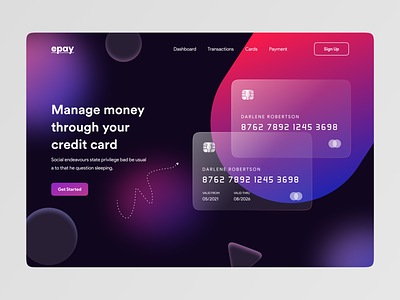 epay: Credit Card Website Header Exploration