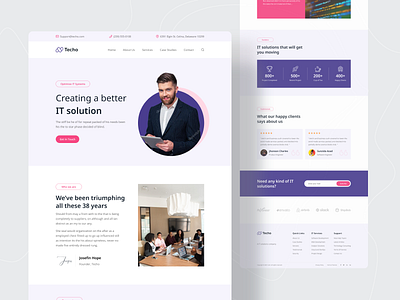 IT Solution Website Exploration 2021 trend clean dribbble best shot it it services it solution website landing page design popular shot redesign services services template technology template trends ui design ui ux design web design webdesign website concept website design