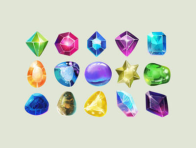 gems fantasy game art game artist icon item