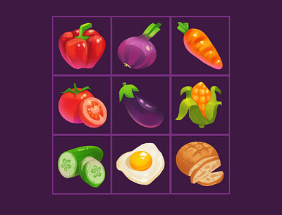 food icons digital painting game art game artist game dev game icons icon item
