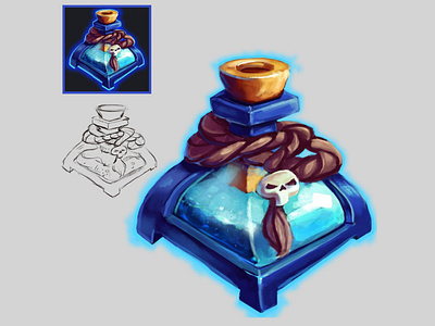 Blue Potion digital painting fantasy game art game artist game dev game icons icon illustration item magic photoshop potion wacom