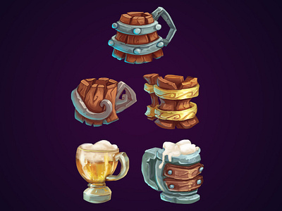 Beer Icons digital painting fantasy game art game artist game dev game icons icon item