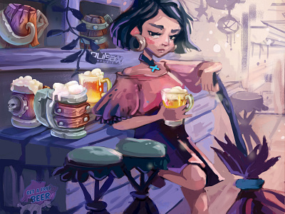 Witch Pub digital painting game art game artist