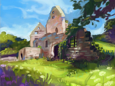 Study digital painting environment landscape landscape illustration plainair