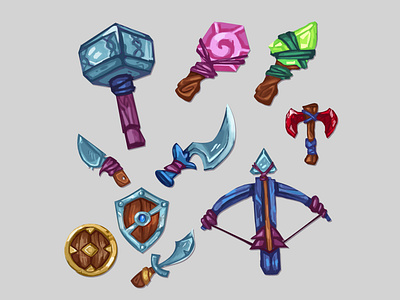 fantasy weapons digital painting fantasy game art game artist game dev game icons icon item