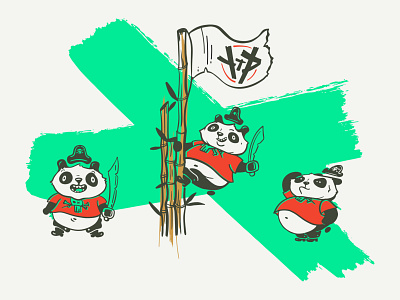 Yubs The Panda—Illustration branding custom illustration illustration illustration digital panda pirate