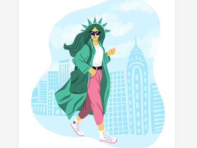 NYC brunch spot illustration