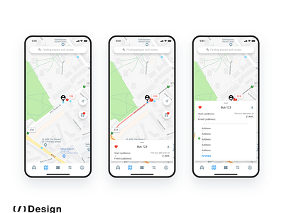 App for tracking buses — freebie by Daniel Nefedov on Dribbble