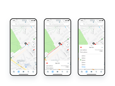 App for tracking buses — freebie animation design free freebie kit ui xd