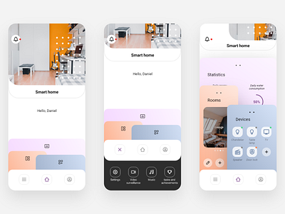 Smart home app adobe xd app branding design kit mobile mobile app smart home ui xd