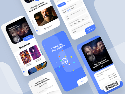 Cinema app adobe xd app cinema app design kit mobile app ui xd