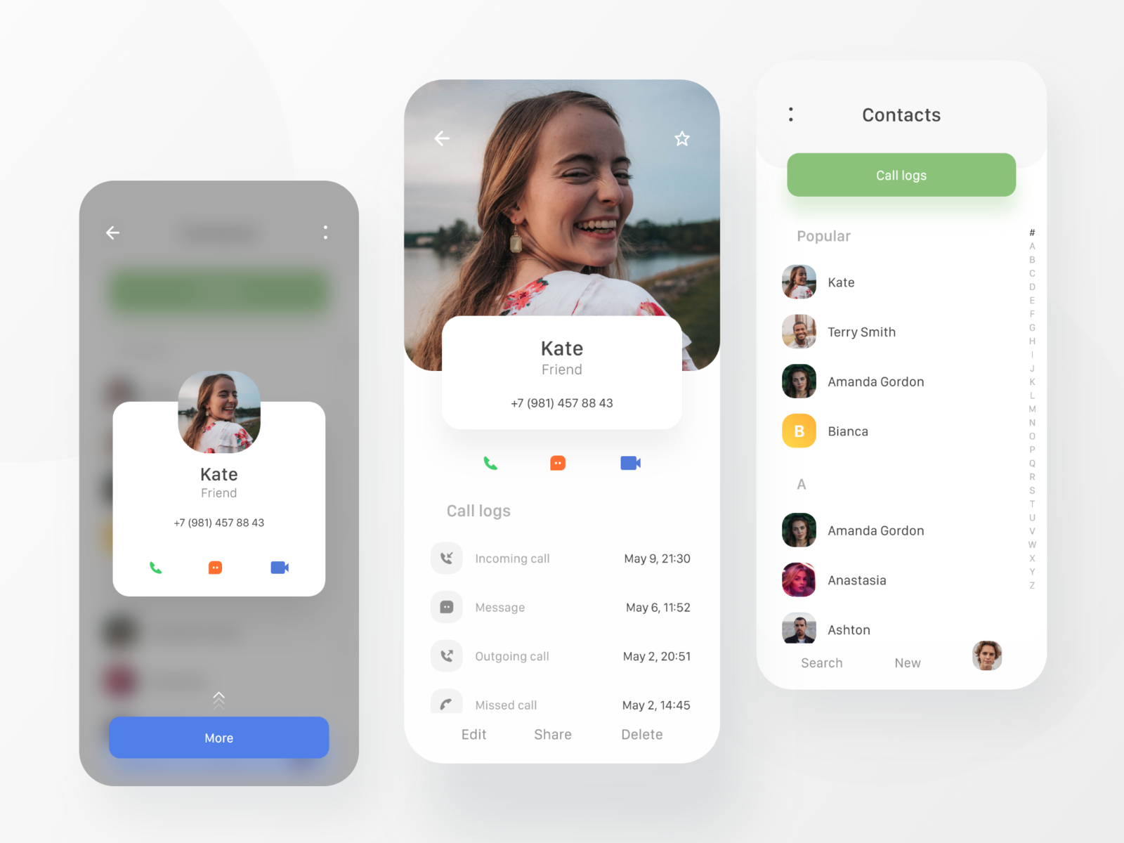 Contacts By Daniel Nefedov On Dribbble