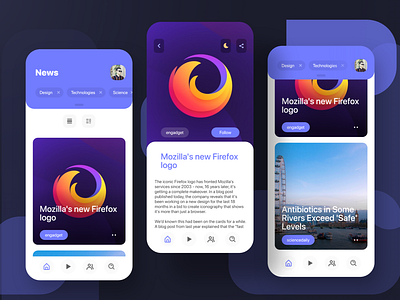 News app adobe xd app design iphonex kit mobile mobile app news app ui ux xd