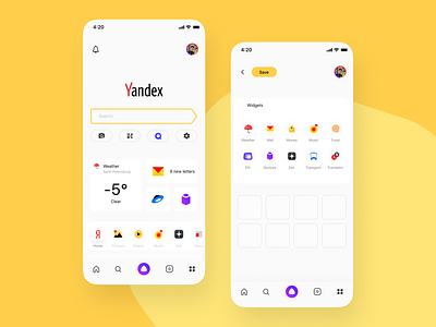 Yandex - widgets design figma mobile mobile app mobile design ui yandex