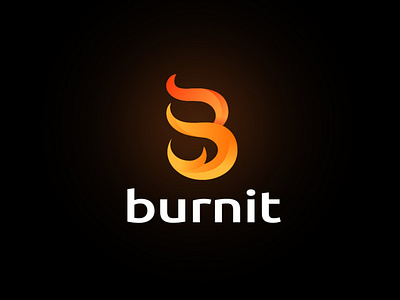 burnit b bletter branding burn design fire fit graphic design logo vector