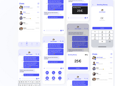 Messaging App - Concept UX/UI Design app design communication app design messaging app transfer money ui ux ui design uiinspirations userinterface ux design