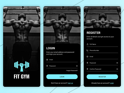 Login / Sign In, E-Fitness - Gym Management System by Max Holub on Dribbble