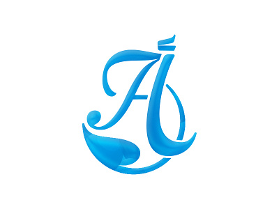 أ A arabic calligraphic logo typography