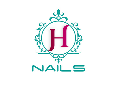 H Nails arabic calligraphic logo typography