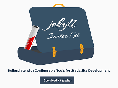 Jekyll Starter Kit branding briefcase design flat illustration jekyll kit logo open source sketch vector