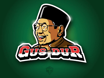 Gus Dur awesome character comissionwork esport gaming logo logoawesome mascot modernstyle portrait project