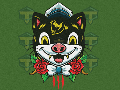 Black cat tshirt design, for sale artwork forsale illustration streetwear teedesign tshirtdesign