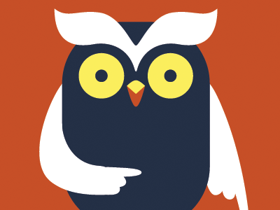 Owl animal beak bird character eyebrows eyes happy owl pointing simple vector