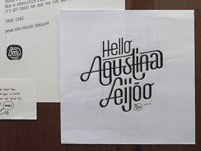 GIF: Hello Agustina agustina custom handwritten hello agustina letters micron name pen pen friend pigma type typography