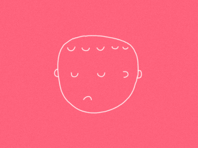 Leftovers arch arches ears eyes face hair leftovers line minimalist mouth outline pink sad salmon simple sleepy