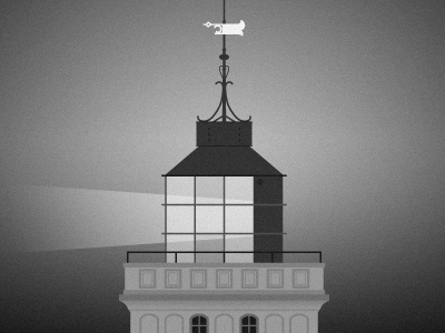 Lighthouse architecture beam building gradient grey greyscale grid light lighthouse noise roof