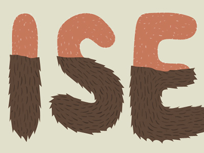 ISE brown coat custom fur hair ise letters shave skin stubs trim type typography vector weird