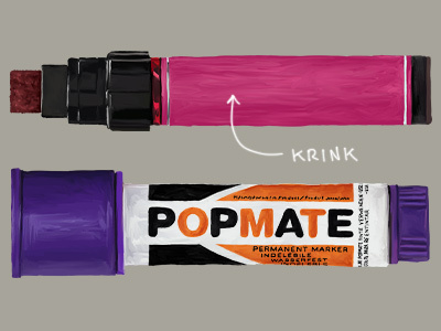 KRINK + POPMATE cap krink marker markers paint pink popmate tip typography
