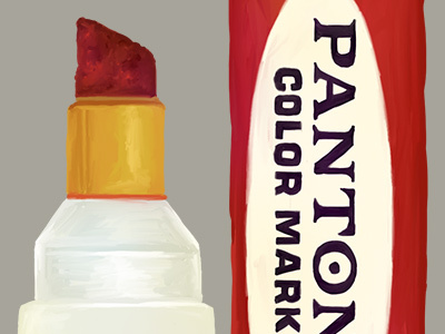 Pantone Color Marker brand color label marker nib paint pantone red tip type typography