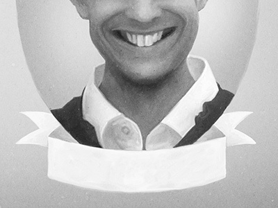 Wedding Present banner black white blank bw caricature collar face gift greyscale portrait present shirt smile teeth