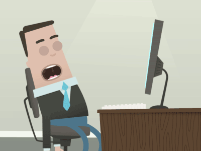 Animation: A Good Days Work animated gif animation asleep business cartoon chair comic crt desk gif icon keyboard lean man monitor office room sleeping snore suit tie vector wall whitsle wood woodgrain
