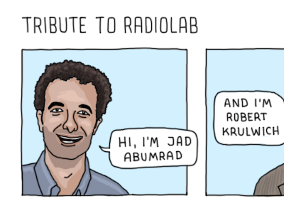 Tribute To Radiolab faces happy jad abumrad men outline outlines podcast radiolab robert krulwich smile trace tribute