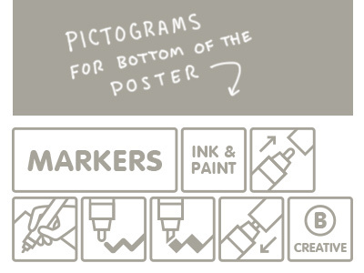 Pictograms clean pictograms poster simple title vector